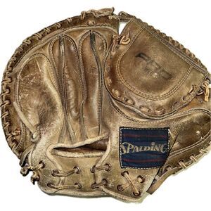 Vintage Antique Spalding Baseball Catchers Mitt Glove Pro Web Leather‎